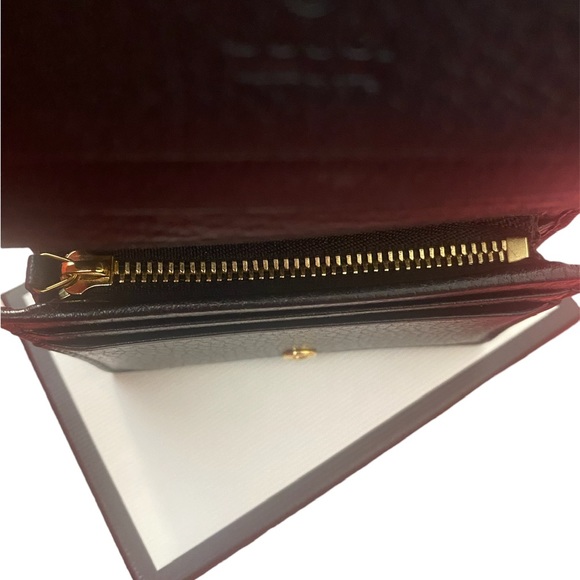 Gucci Black Petite Marmont Flap Leather Card Case Wallet 1000 Nero, Box, Dustbag - Picture 7 of 16